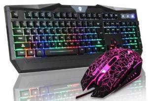 Regenbogenbeleuchtete Gaming-Tastatur und Maus