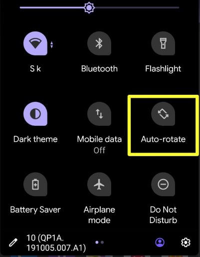 Aktivieren Sie den Bildschirm für die automatische Drehung von Android 10
