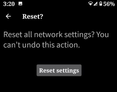 Setzen Sie alle Netzwerkeinstellungen in Android 10 zurück