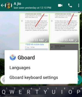 Gboard-Tastatureinstellungen in OReo