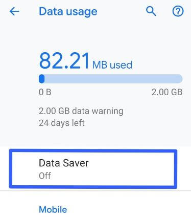 Android 9 Pie Datensparer