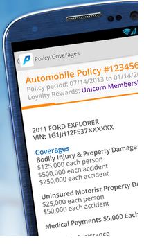 Progressive Versicherungspolice App für Android
