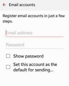 Geben Sie die E-Mail-Adresse und das Passwort ein, um ein Konto hinzuzufügen