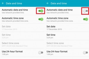 Schalten Sie das automatische Datum und die Uhrzeit auf Android ein