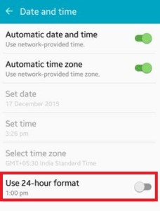 Stellen Sie die Zeit für das 24-Stunden-Format auf Android ein