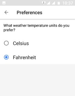 Stellen Sie die Wettertemperatur in Mein Tag auf Fahrenheit ein