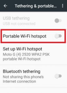 Schalten Sie den tragbaren WLAN-Hotspot im Nougat 7.0-Telefon aus