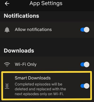 Aktivieren Sie intelligente Downloads in Netflix auf einem Android-Gerät