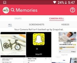 Laden Sie das Video von der Kamerarolle in das Snapchat-Android-Handy hoch